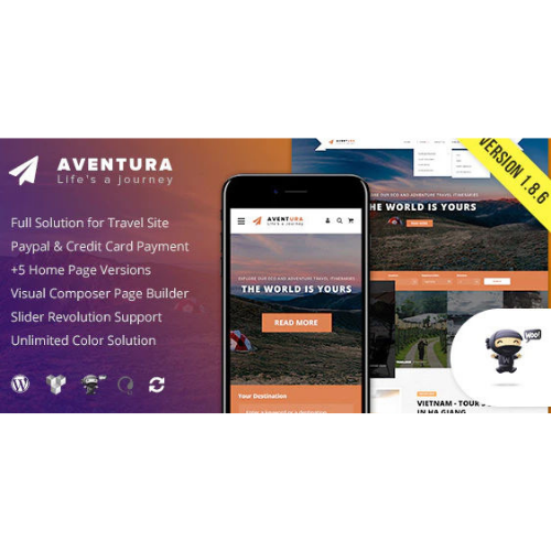Aventura – Travel & Tour Booking System GPL WordPress Theme