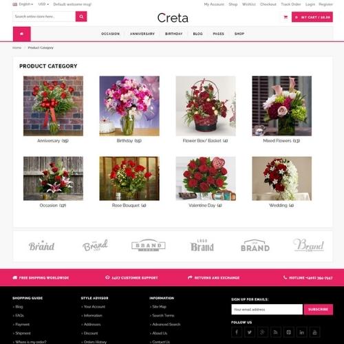 Creta – Flower Shop WooCommerce  GPL WordPress Theme
