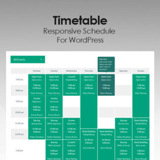 Timetable Responsive Schedule GPL WordPress Plugin